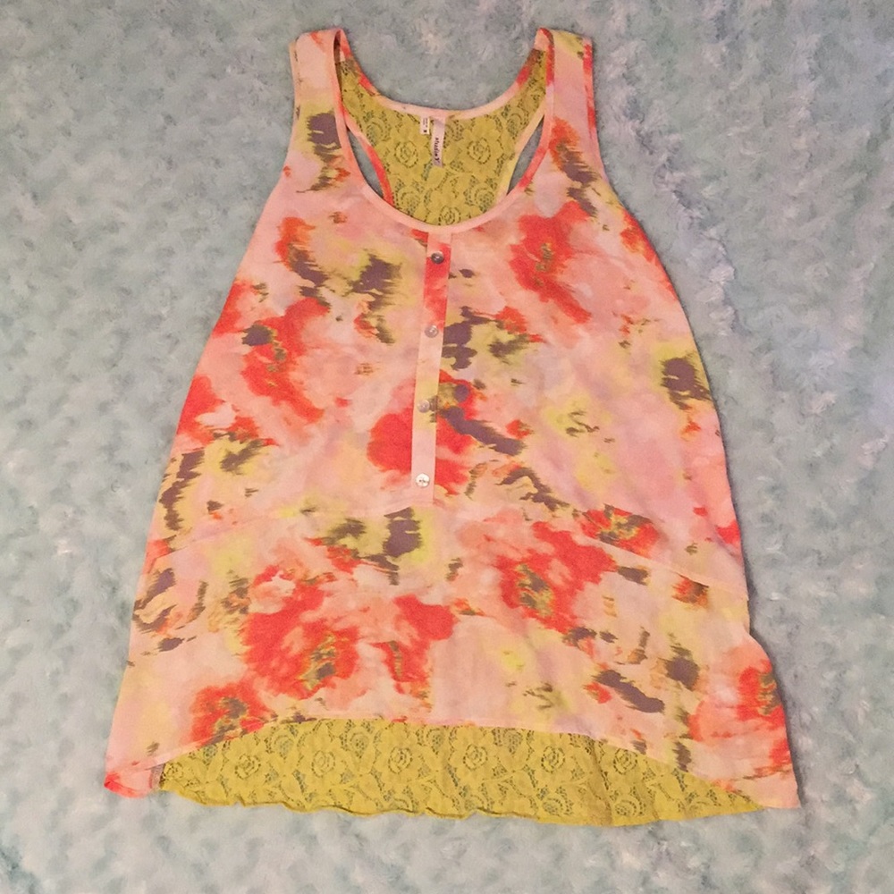 Studio Y size Medium floral lace tank